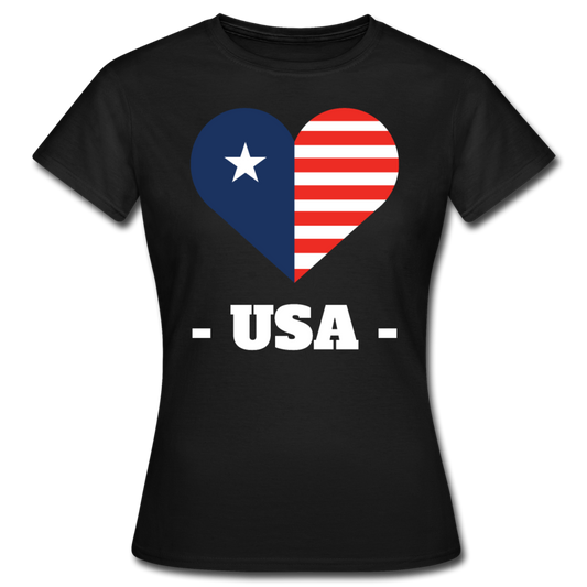 Frauen T-Shirt " -USA- " - Schwarz