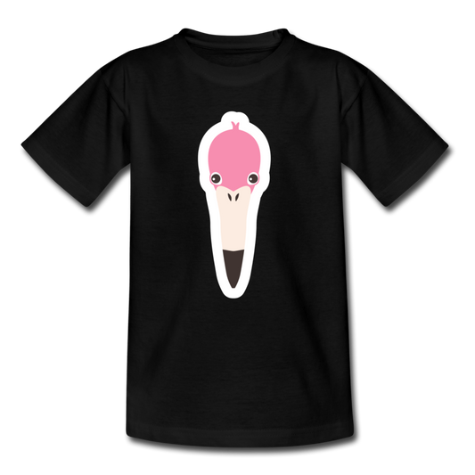 Kinder T-Shirt "Flamingo-Kopf" - Schwarz