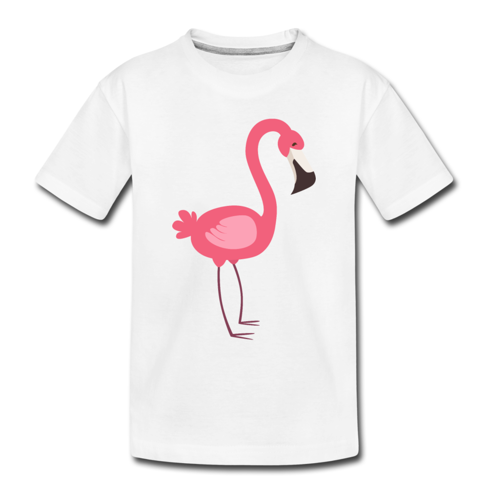 Kinder Premium T-Shirt "Toller Flamingo" - Weiß
