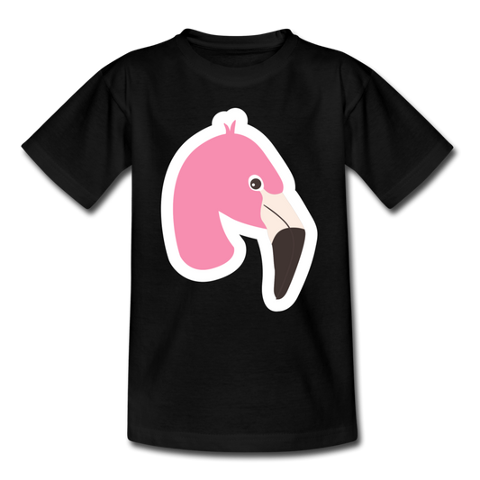 Kinder T-Shirt "Grimmiger Flamingo" - Schwarz