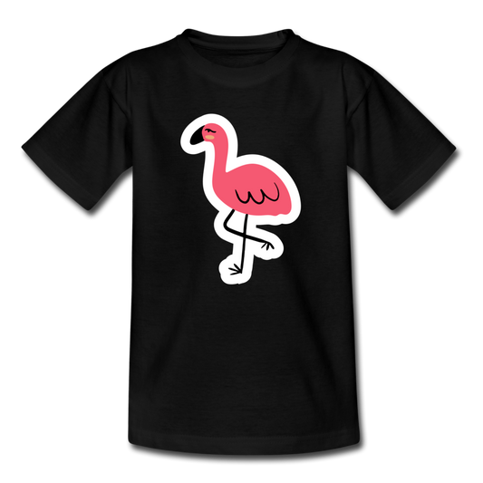 Kinder T-Shirt "Kleiner Flamingo" - Schwarz