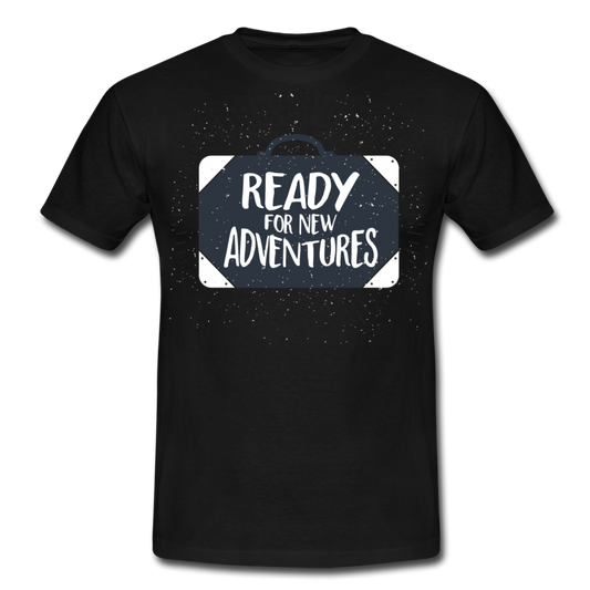 Männer T-Shirt "Ready for new adventures" - Schwarz