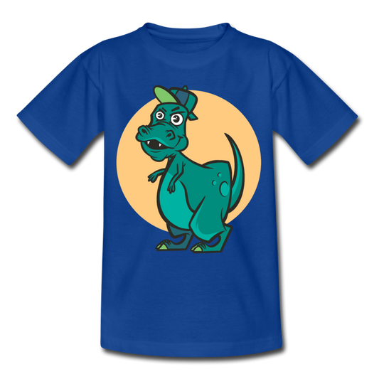 Kinder T-Shirt "Dinosaurier mit Cappy" - Royalblau