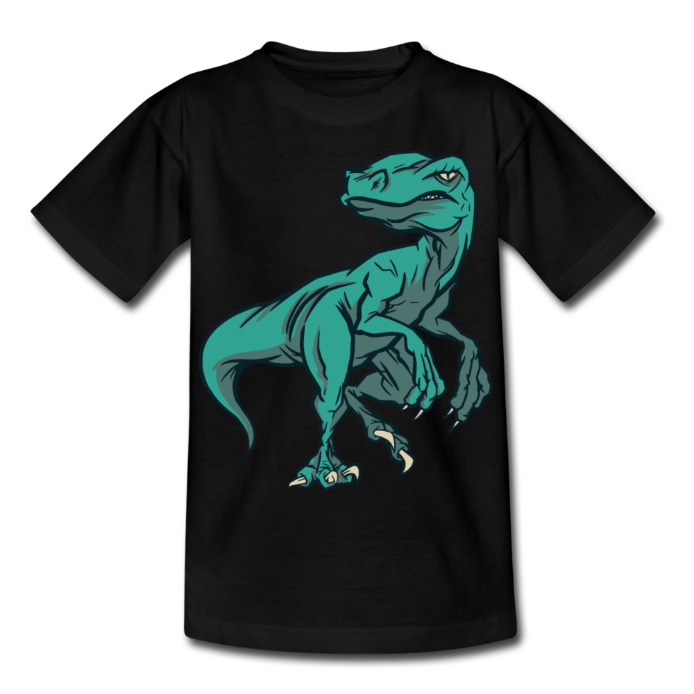 Kinder T-Shirt "Böser Dinosaurier" - Schwarz