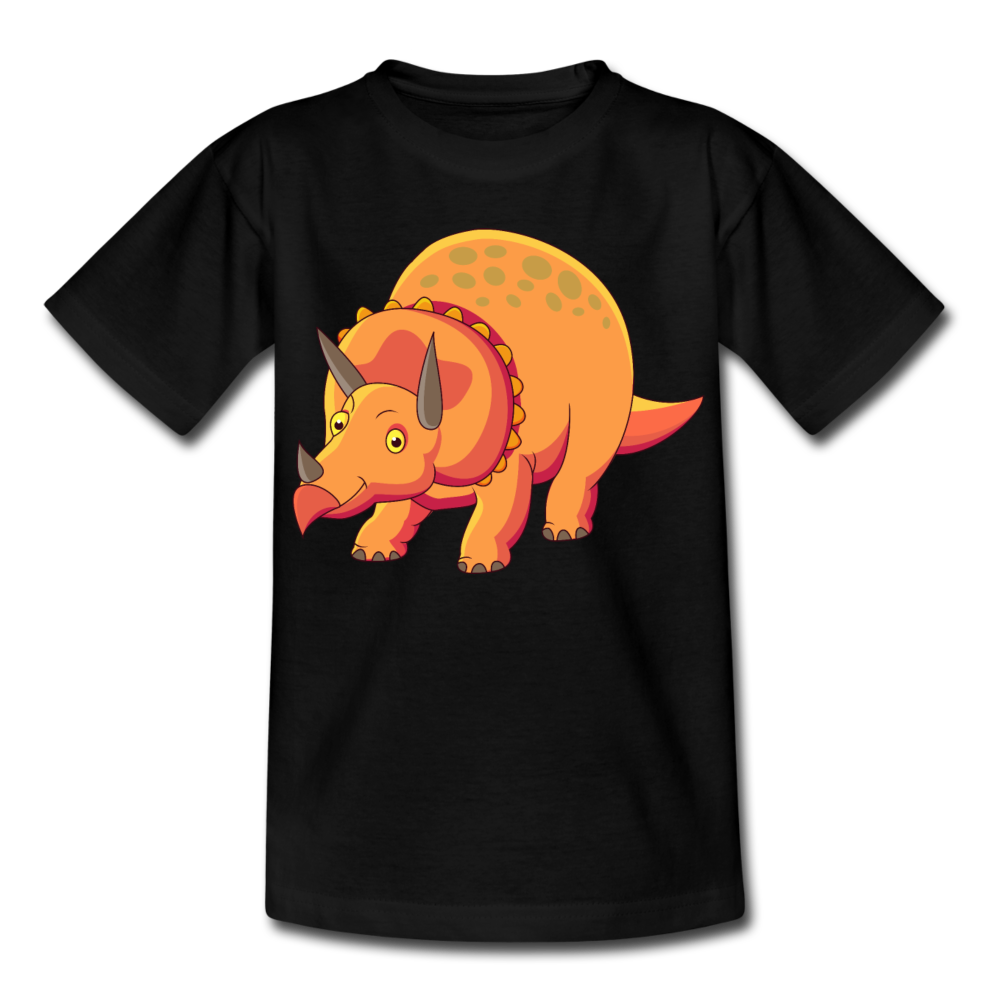 Kinder T-Shirt "Niedlicher Dinosaurier" - Schwarz