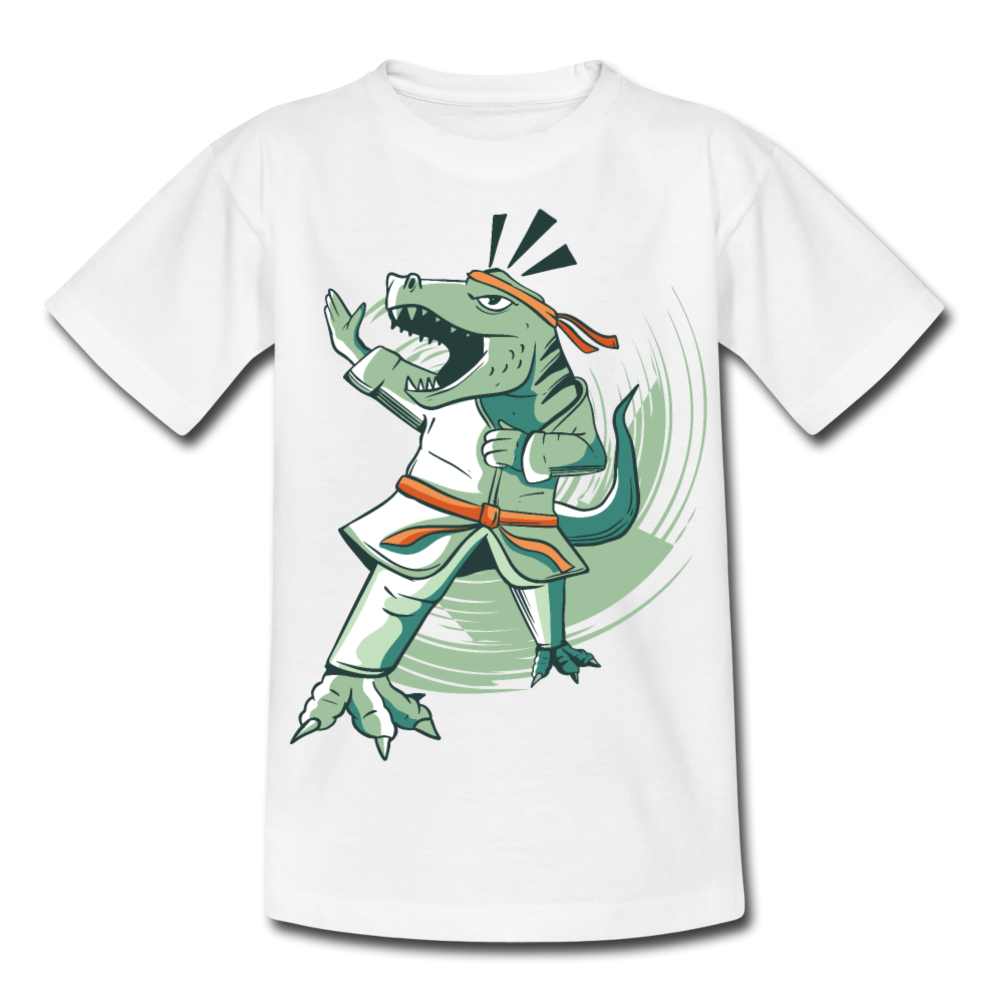 Kinder T-Shirt "Karate-Dinosaurier" - Weiß