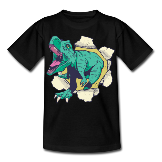 Kinder T-Shirt "Dinosaurier in Aktion" - Schwarz