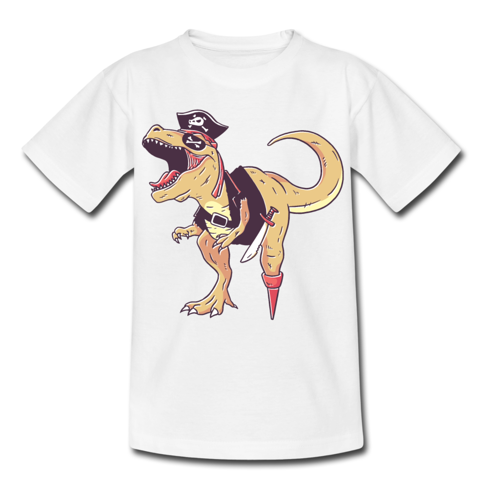 Kinder T-Shirt "Dinosaurier-Pirat" - Weiß