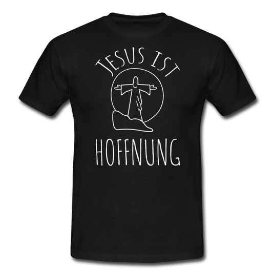 Männer T-Shirt "Jesus ist Hoffnung" - Schwarz