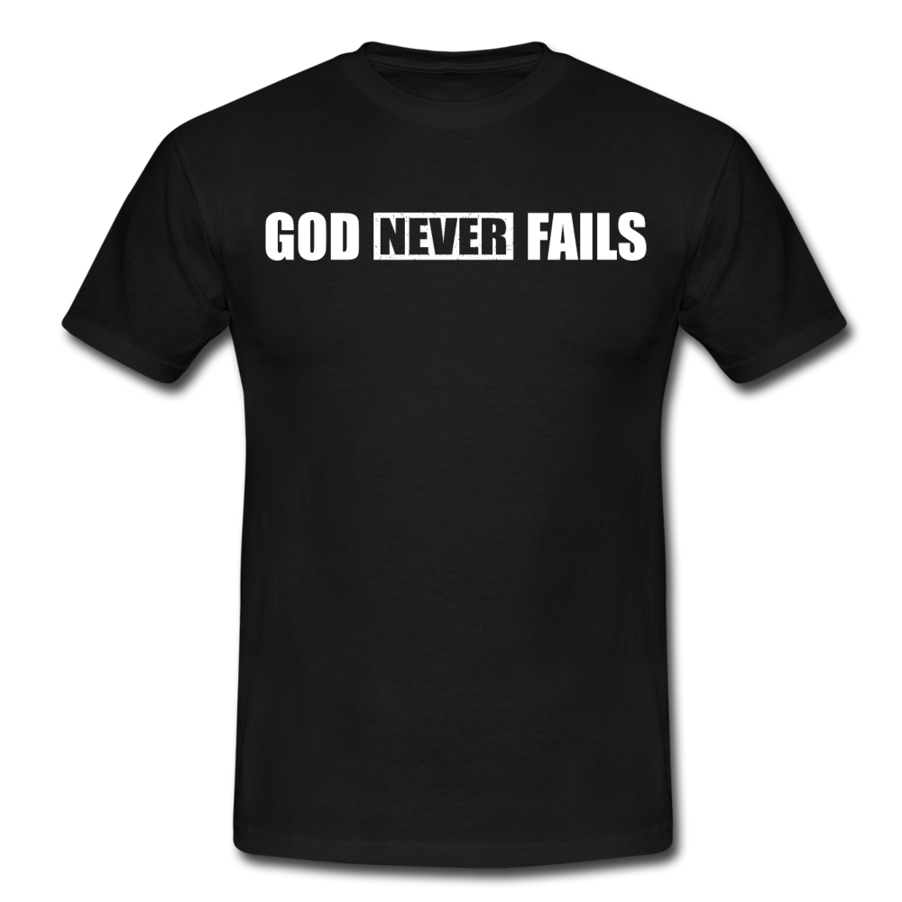Männer T-Shirt "God never fails" - Schwarz