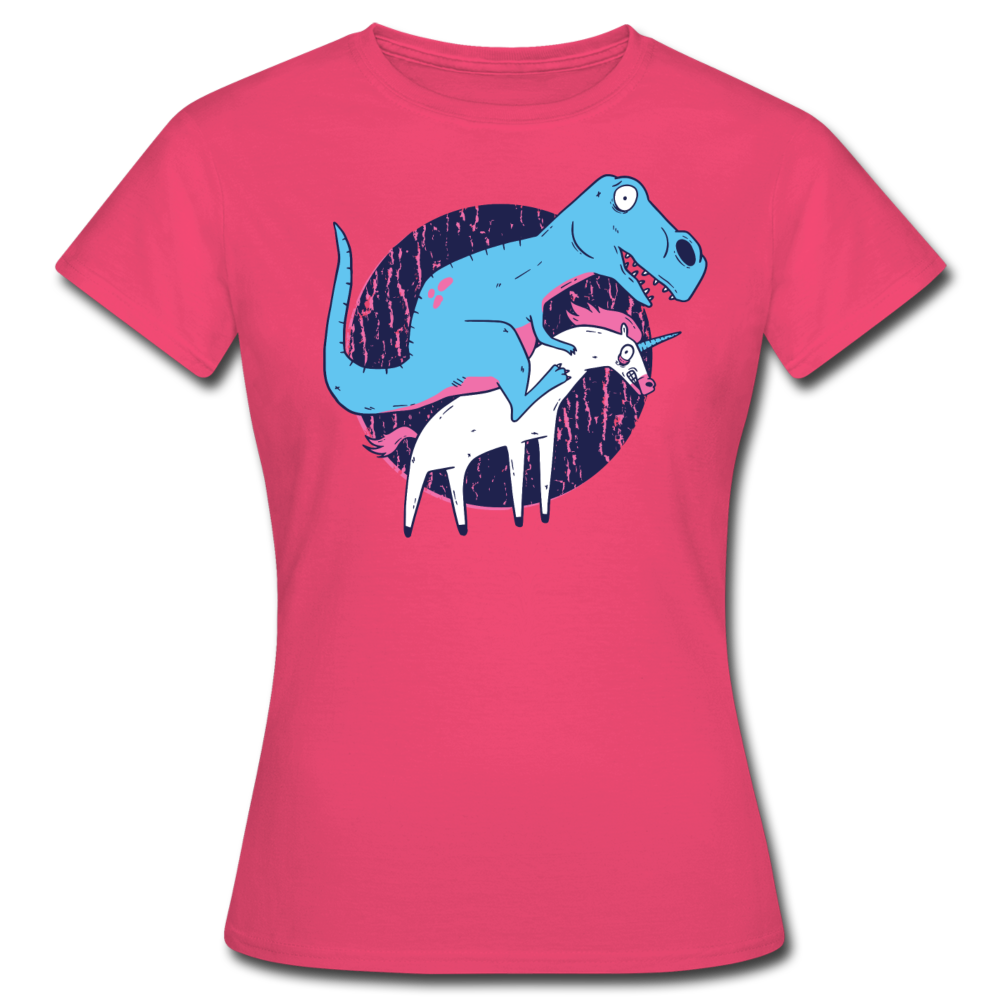 Frauen T-Shirt "Dinosaurier auf Einhorn" - Azalea