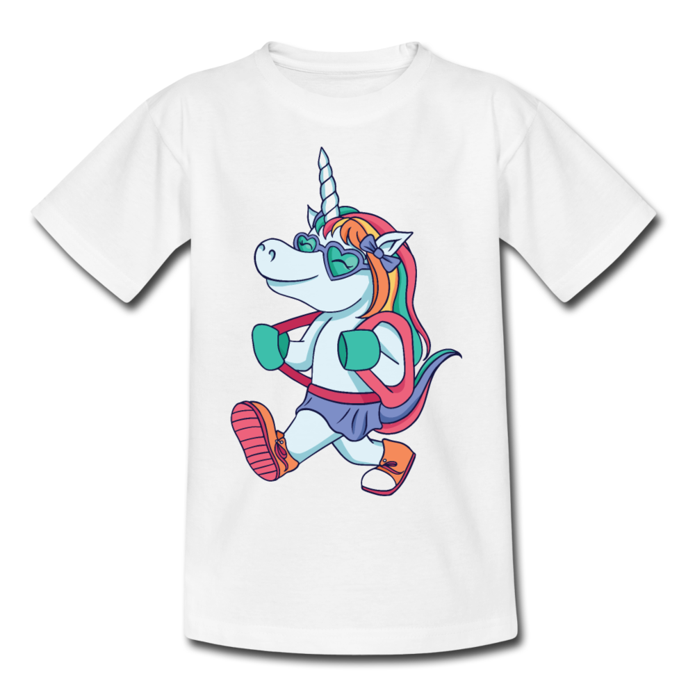 Kinder T-Shirt "Schulkind-Einhorn" - Weiß