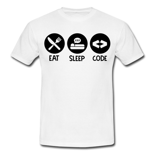 Männer T-Shirt "EAT SLEEP CODE" - Weiß