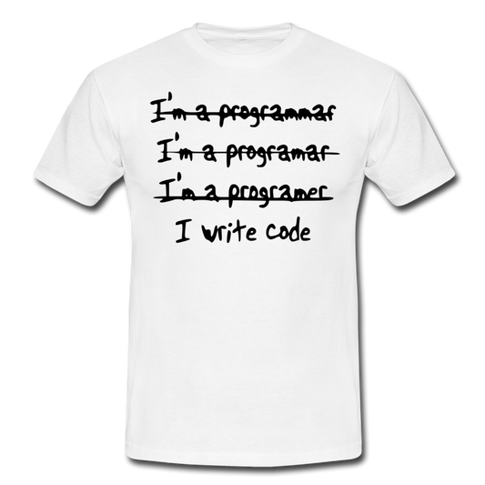 Männer T-Shirt "I write code" - Weiß