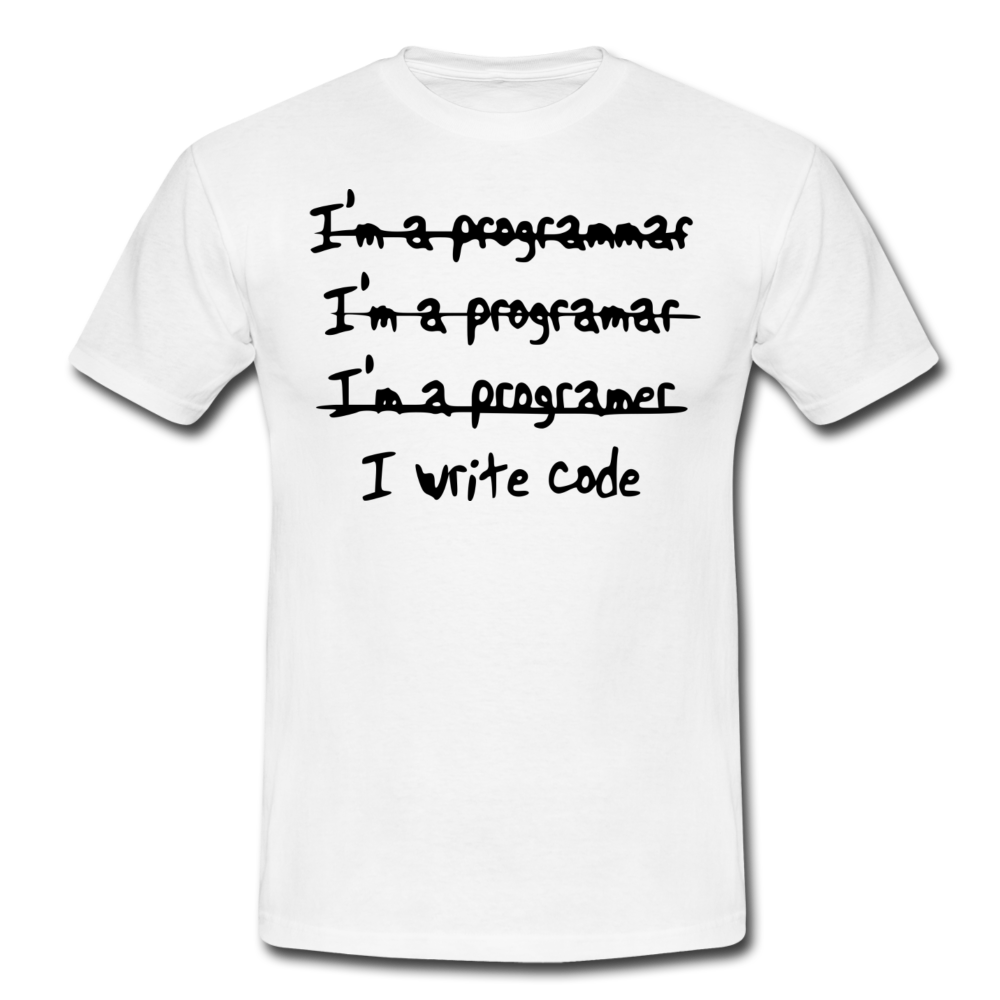 Männer T-Shirt "I write code" - Weiß