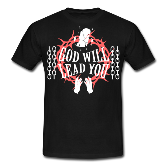 Männer T-Shirt "God will lead you" - Schwarz