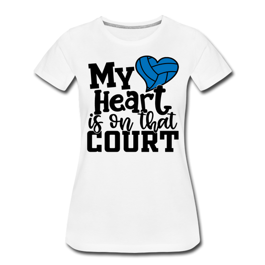 Frauen T-Shirt "My heart is on that court" - Weiß