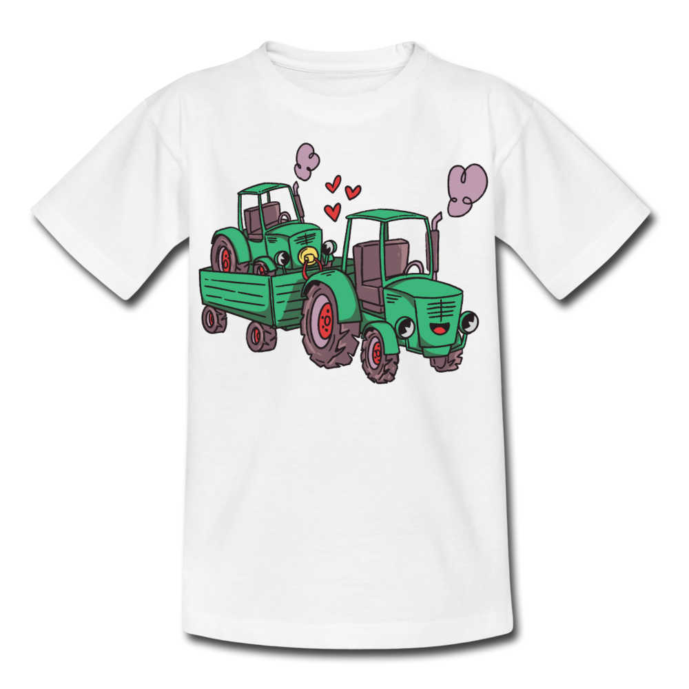 Kinder T-Shirt "Traktor-Familie" - Weiß