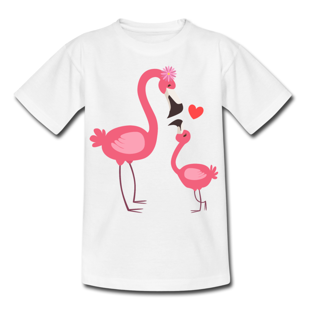 Kinder T-Shirt "Flamingo Familie" - Weiß