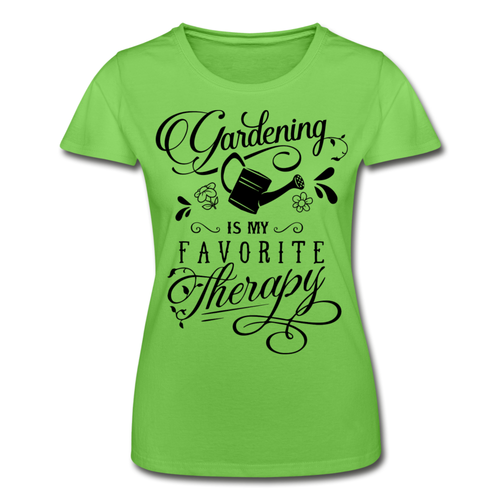 Frauen T-Shirt "Gardening is my favorite therapy" - Hellgrün
