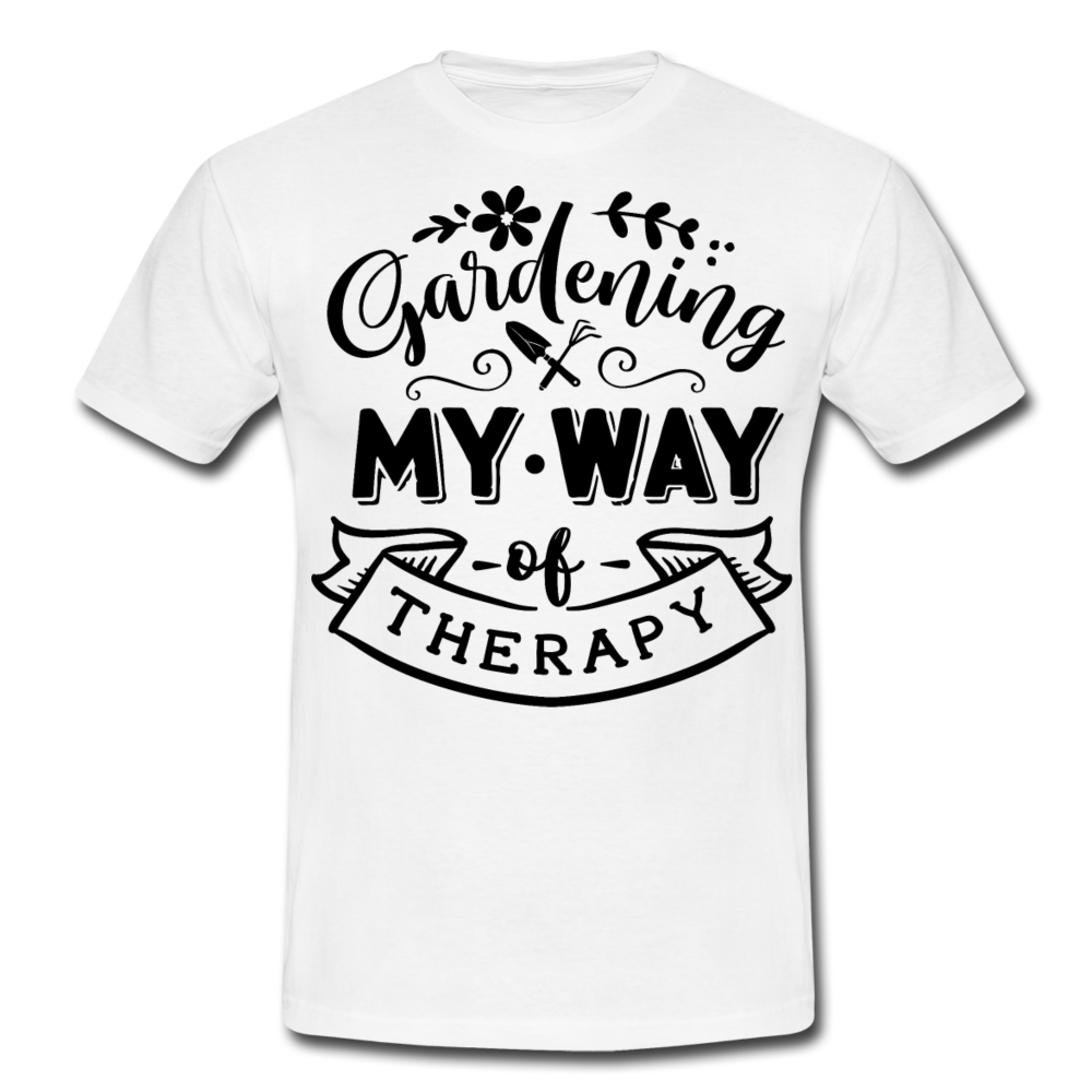 Männer T-Shirt "My way of therapy" - Weiß