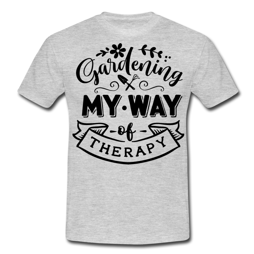 Männer T-Shirt "My way of therapy" - Grau meliert