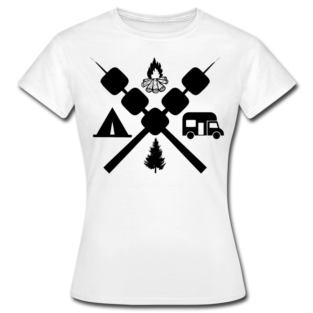 Frauen T-Shirt "Camping Symbole" - Weiß