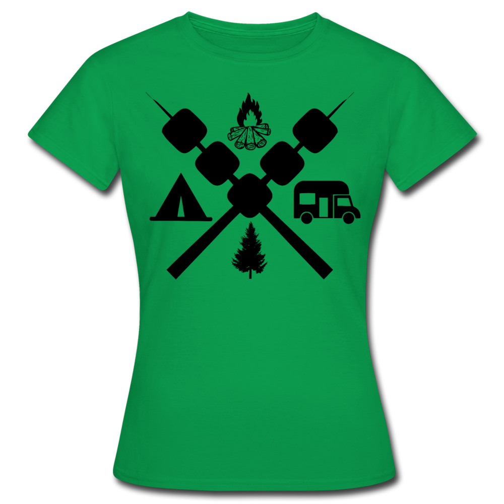 Frauen T-Shirt "Camping Symbole" - Kelly Green