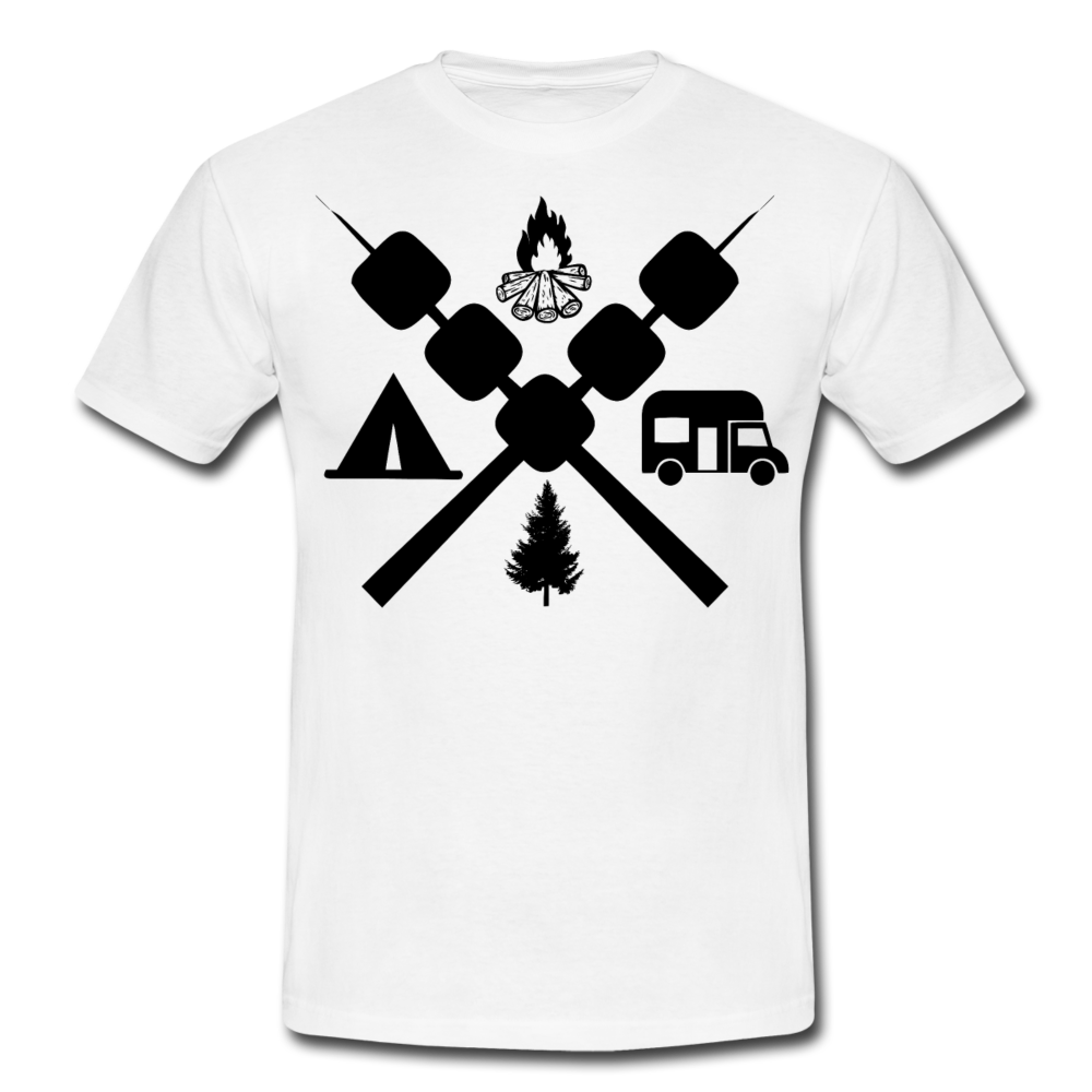 Männer T-Shirt "Camping Symbole" - Weiß