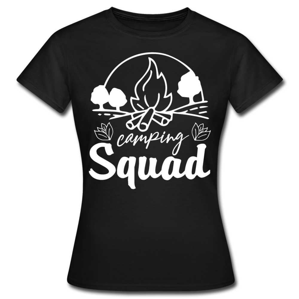 Frauen T-Shirt "Camping Squad" - Schwarz