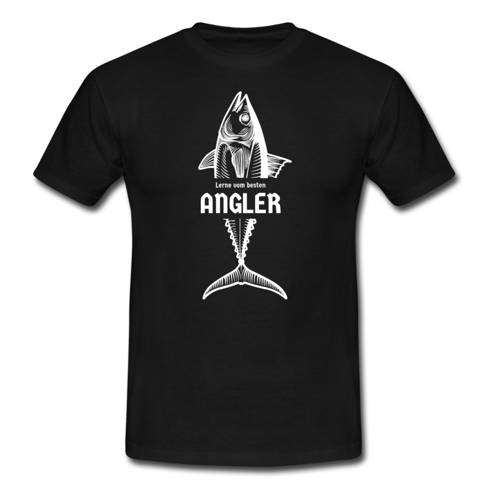 Männer T-Shirt "Lerne vom besten Angler" - Schwarz