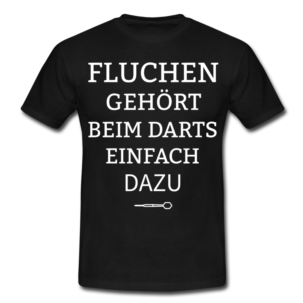 Männer T-Shirt "Fluchen gehört beim Darts einfach dazu" - Schwarz