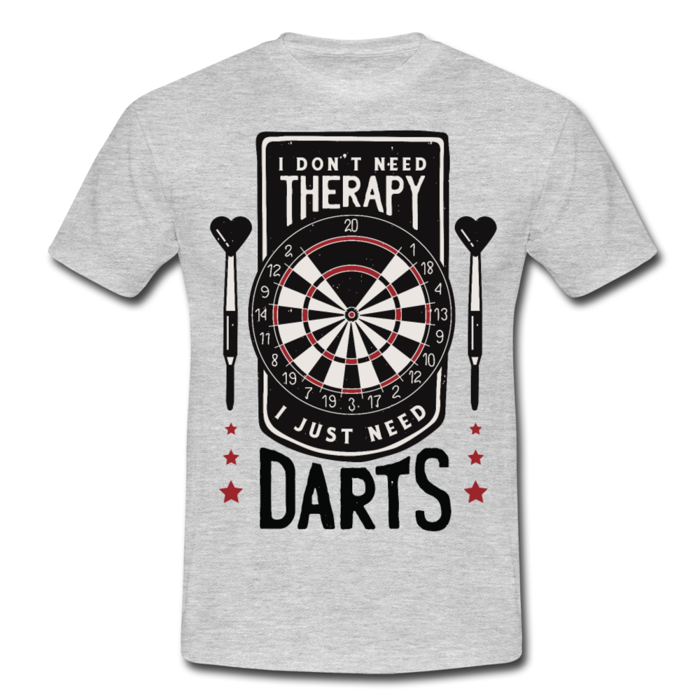 Männer T-Shirt "I don't need therapy i just need darts" - Grau meliert