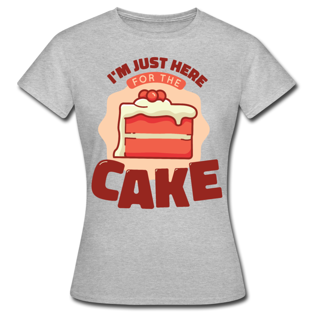 Frauen T-Shirt "I'm just here for the cake" - Grau meliert