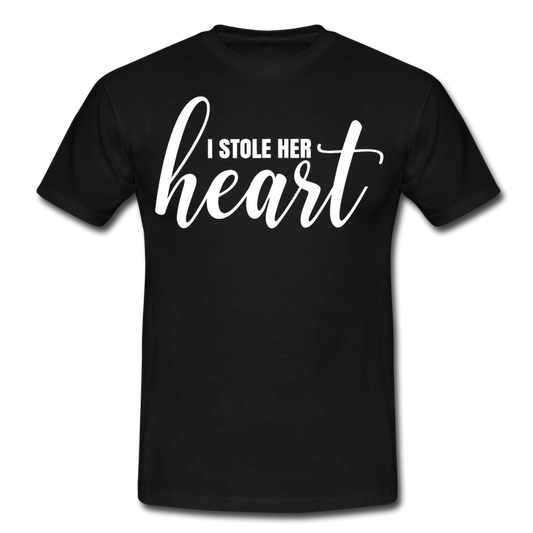 Männer T-Shirt "I stole her heart" - Schwarz