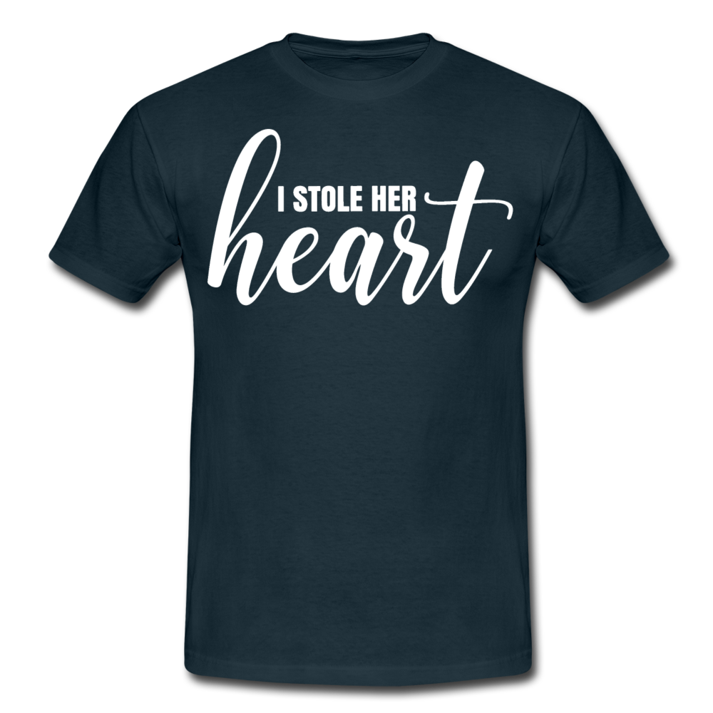 Männer T-Shirt "I stole her heart" - Navy