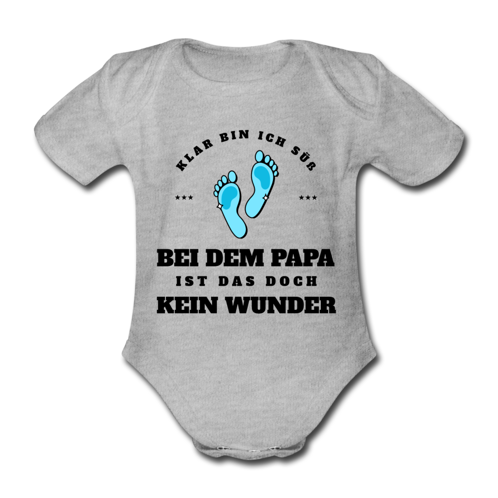 Baby Body "Klar bin ich süß bei dem Papa" - Grau meliert