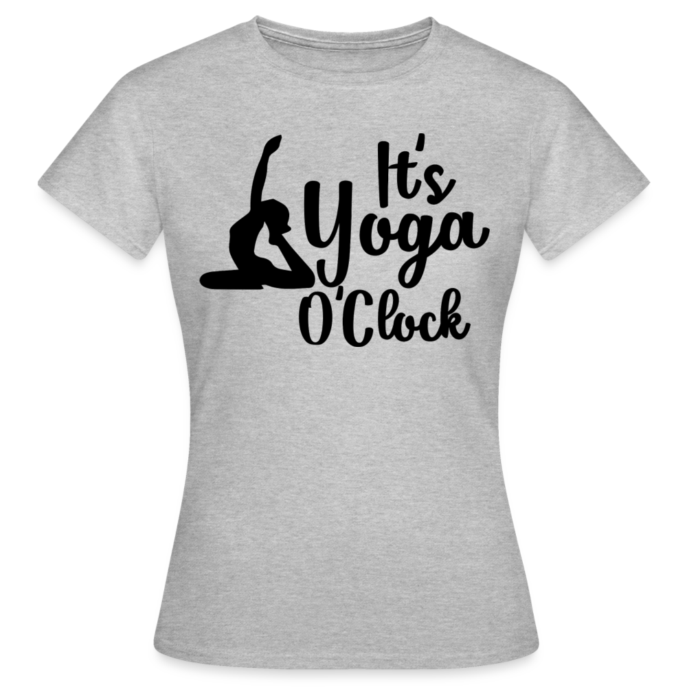 Frauen T-Shirt "It's yoga o'clock" - Grau meliert