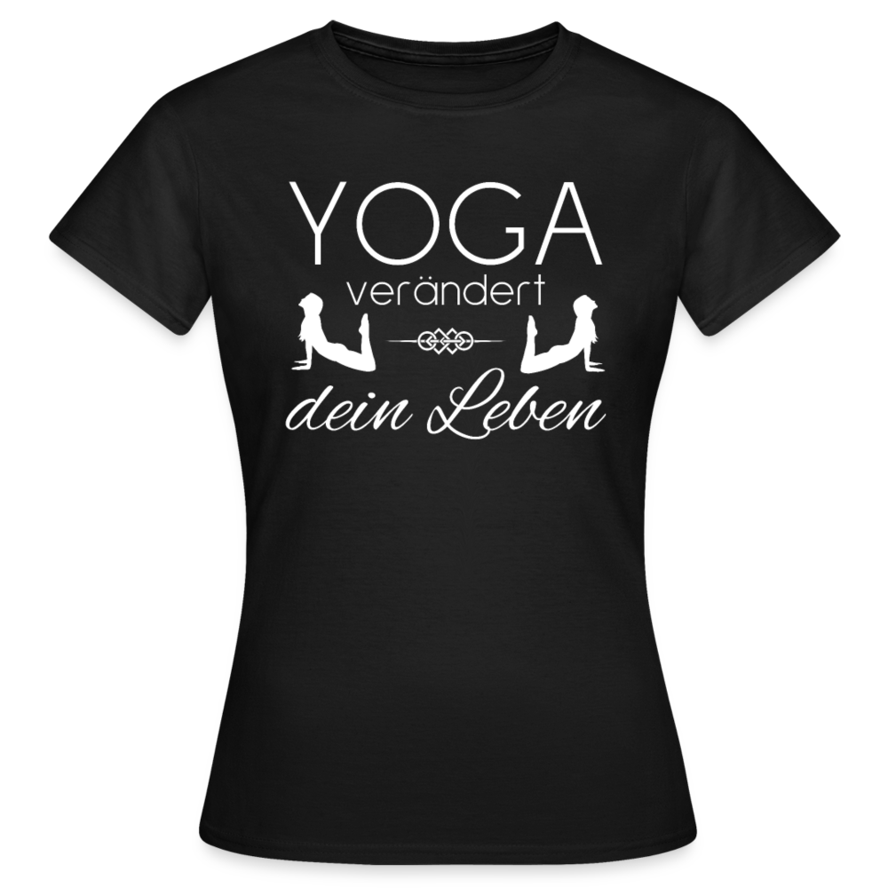 Frauen T-Shirt "Yoga verändert dein Leben" - Schwarz