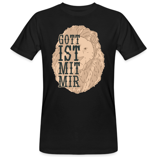 Männer Bio T-Shirt "Gott ist mit mir" - Schwarz