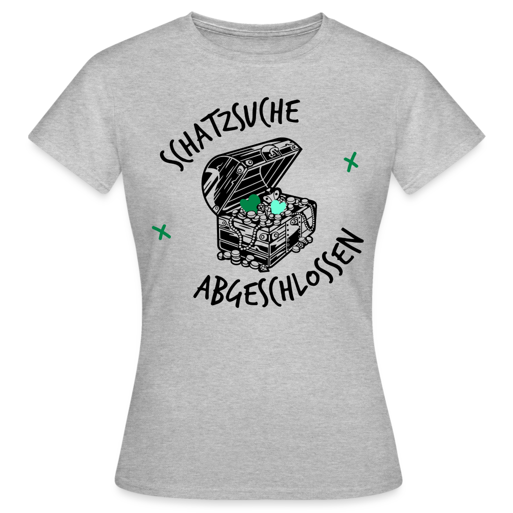 Frauen T-Shirt "Schatzsuche abgeschlossen" - Grau meliert