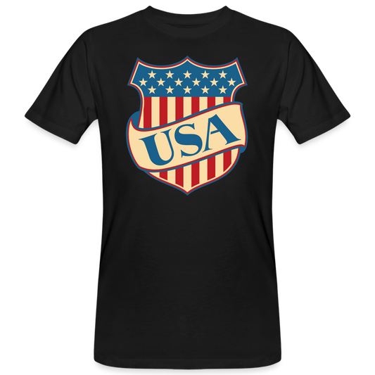 Männer Bio T-Shirt "USA im Logo-Stil" - Schwarz