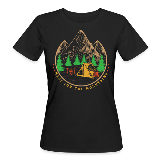 Frauen Bio T-Shirt "Made for the mountains" - Schwarz