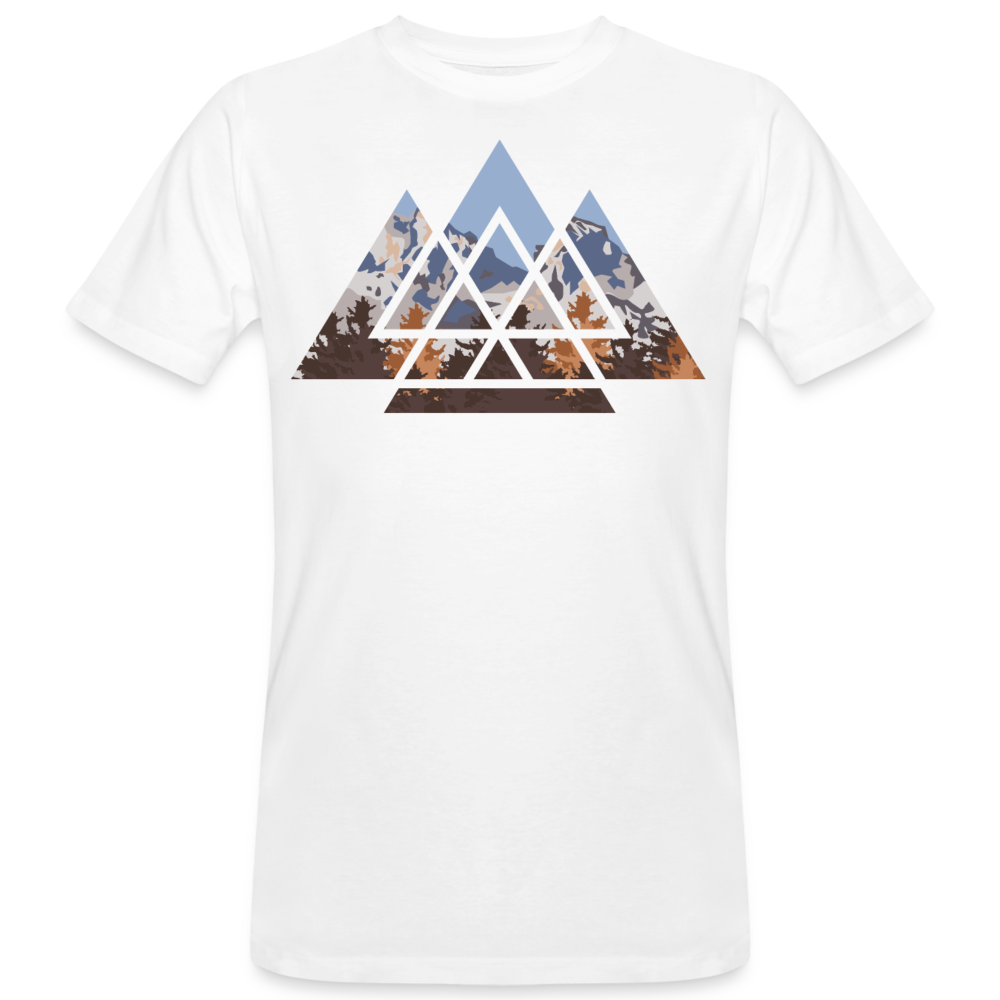 Männer Bio T-Shirt "Berglandschaft" - weiß