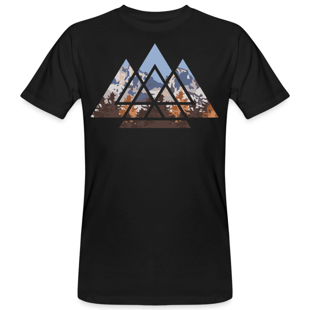 Männer Bio T-Shirt "Berglandschaft" - Schwarz
