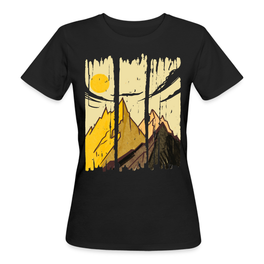 Frauen Bio-T-Shirt "Schönes Bergmotiv" - Schwarz