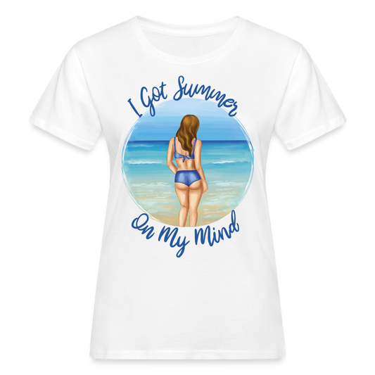 Frauen Bio T-Shirt "I got summer on my mind" - weiß