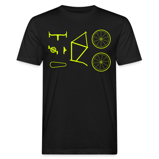 Männer Bio T-Shirt "Fahrradteile" - Schwarz