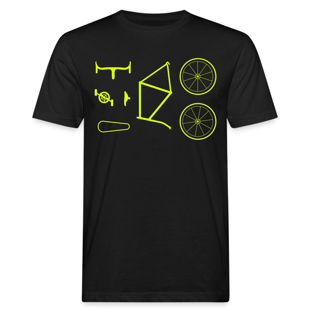 Männer Bio T-Shirt "Fahrradteile" - Schwarz