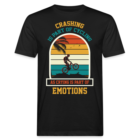 Männer Bio T-Shirt "Crashing is part of cycling" - Schwarz
